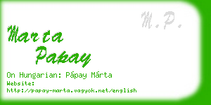 marta papay business card
